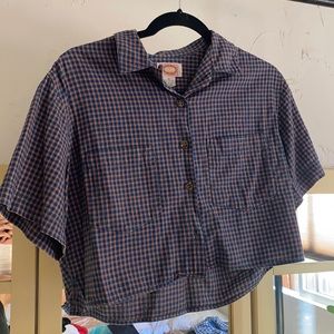Vintage Banana Republic crop vintage plaid tee.